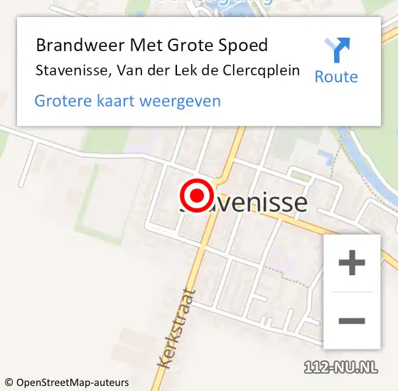 Locatie op kaart van de 112 melding: Brandweer Met Grote Spoed Naar Stavenisse, Van der Lek de Clercqplein op 13 december 2023 21:48