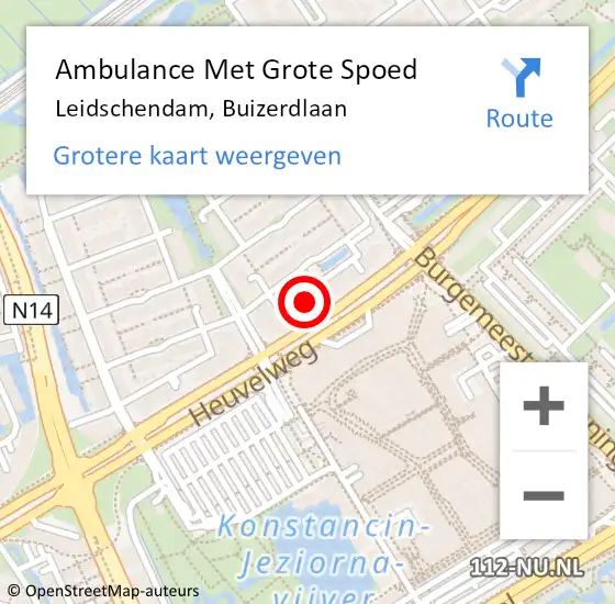 Locatie op kaart van de 112 melding: Ambulance Met Grote Spoed Naar Leidschendam, Buizerdlaan op 13 december 2023 22:00