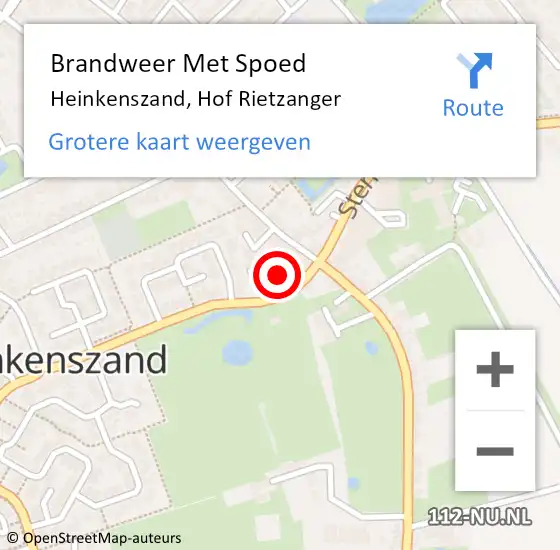 Locatie op kaart van de 112 melding: Brandweer Met Spoed Naar Heinkenszand, Hof Rietzanger op 13 december 2023 22:38