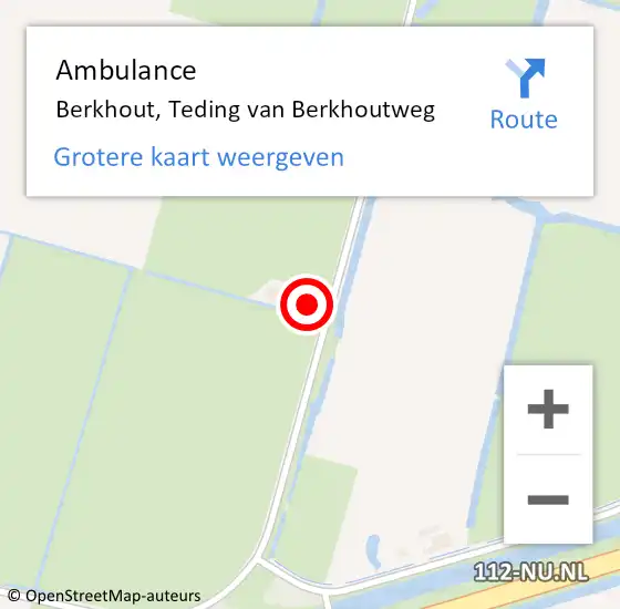 Locatie op kaart van de 112 melding: Ambulance Berkhout, Teding van Berkhoutweg op 13 december 2023 22:54