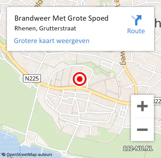 Locatie op kaart van de 112 melding: Brandweer Met Grote Spoed Naar Rhenen, Grutterstraat op 13 december 2023 23:01