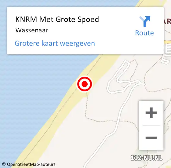 Locatie op kaart van de 112 melding: KNRM Met Grote Spoed Naar Wassenaar op 13 december 2023 23:21