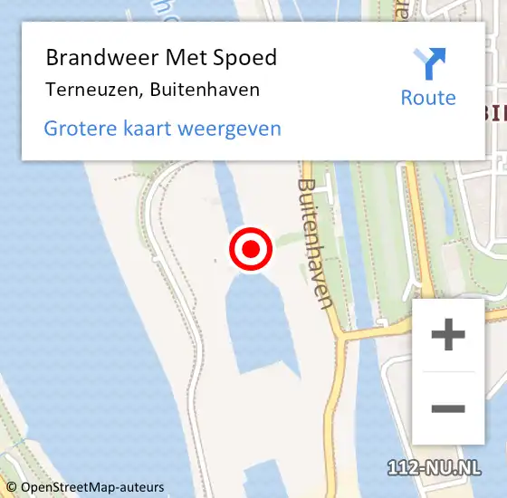 Locatie op kaart van de 112 melding: Brandweer Met Spoed Naar Terneuzen, Buitenhaven op 14 december 2023 00:06
