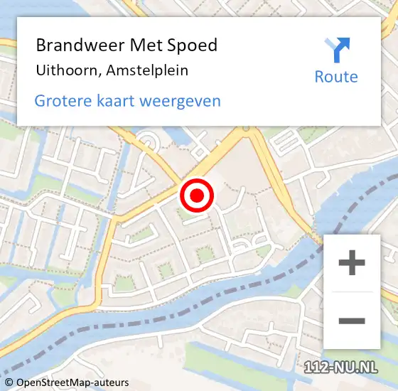 Locatie op kaart van de 112 melding: Brandweer Met Spoed Naar Uithoorn, Amstelplein op 14 december 2023 00:32