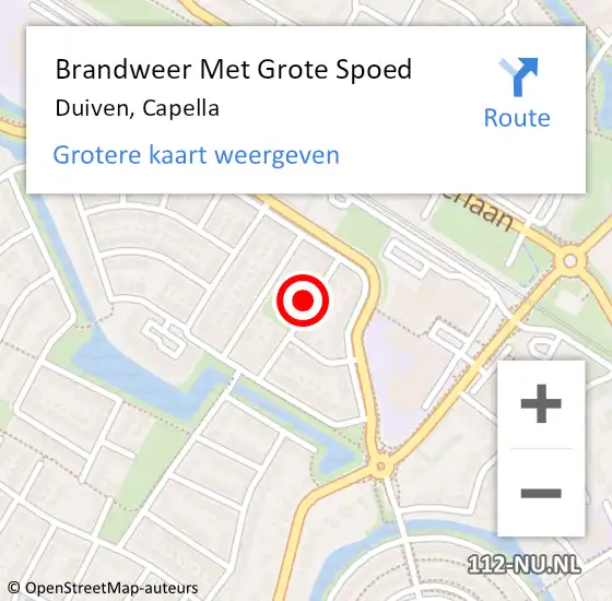 Locatie op kaart van de 112 melding: Brandweer Met Grote Spoed Naar Duiven, Capella op 14 december 2023 00:44