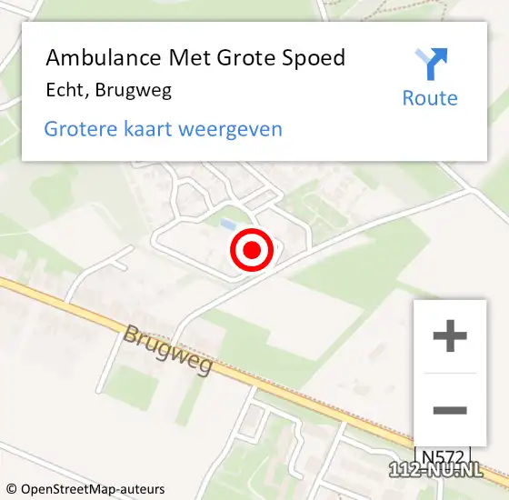 Locatie op kaart van de 112 melding: Ambulance Met Grote Spoed Naar Echt, Brugweg op 14 december 2023 02:51
