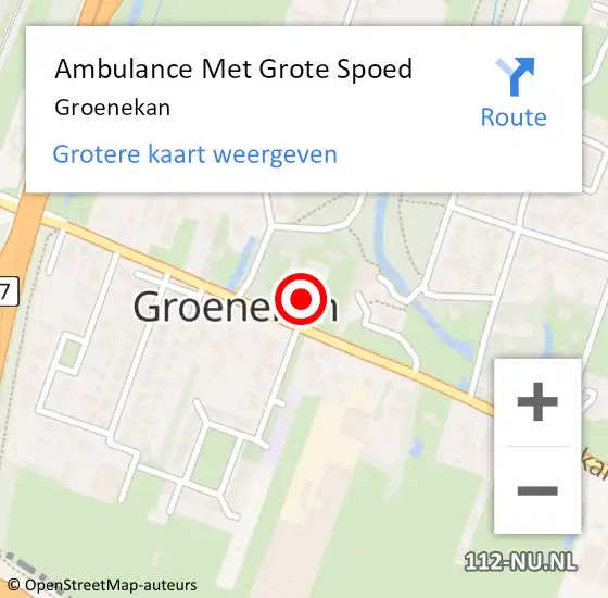 Locatie op kaart van de 112 melding: Ambulance Met Grote Spoed Naar Groenekan op 14 december 2023 02:58