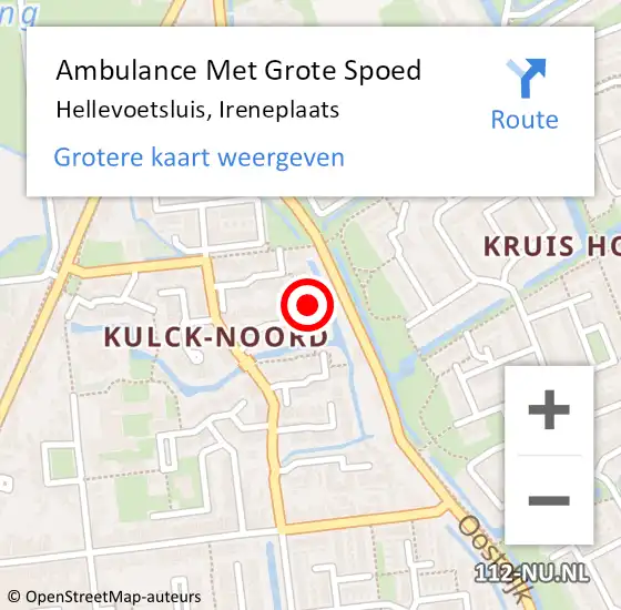 Locatie op kaart van de 112 melding: Ambulance Met Grote Spoed Naar Hellevoetsluis, Ireneplaats op 14 december 2023 07:41