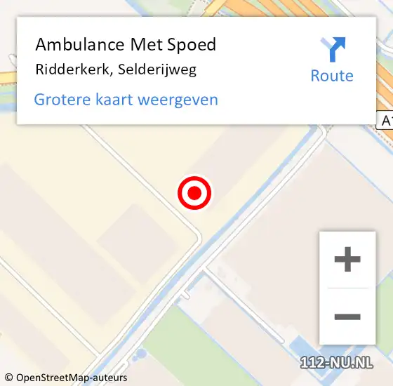 Locatie op kaart van de 112 melding: Ambulance Met Spoed Naar Ridderkerk, Selderijweg op 14 december 2023 08:12