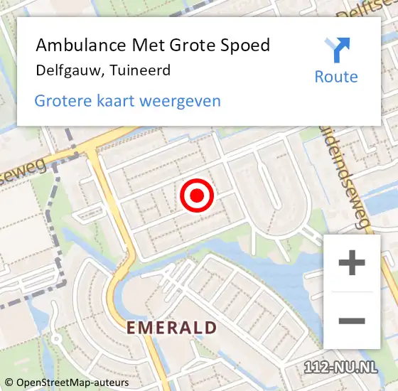 Locatie op kaart van de 112 melding: Ambulance Met Grote Spoed Naar Delfgauw, Tuineerd op 14 december 2023 08:41