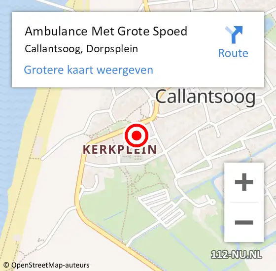 Locatie op kaart van de 112 melding: Ambulance Met Grote Spoed Naar Callantsoog, Dorpsplein op 14 december 2023 08:43