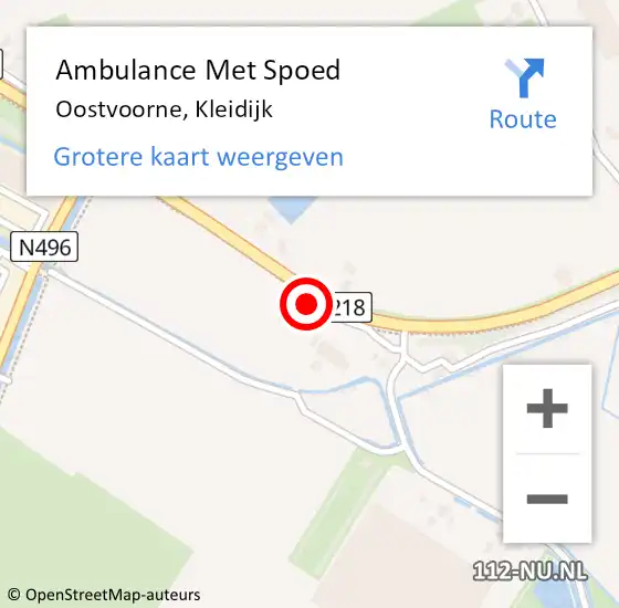 Locatie op kaart van de 112 melding: Ambulance Met Spoed Naar Oostvoorne, Kleidijk op 14 december 2023 09:42