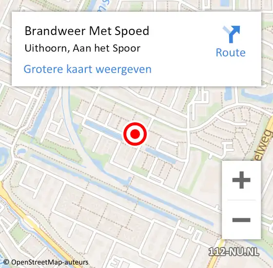 Locatie op kaart van de 112 melding: Brandweer Met Spoed Naar Uithoorn, Aan het Spoor op 14 december 2023 09:52