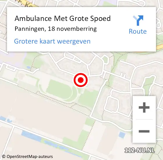 Locatie op kaart van de 112 melding: Ambulance Met Grote Spoed Naar Panningen, 18 novemberring op 14 december 2023 11:44