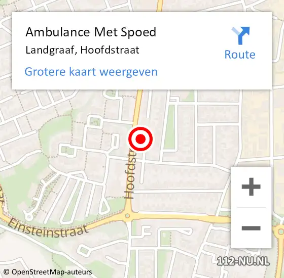 Locatie op kaart van de 112 melding: Ambulance Met Spoed Naar Landgraaf, Hoofdstraat op 18 september 2014 13:44