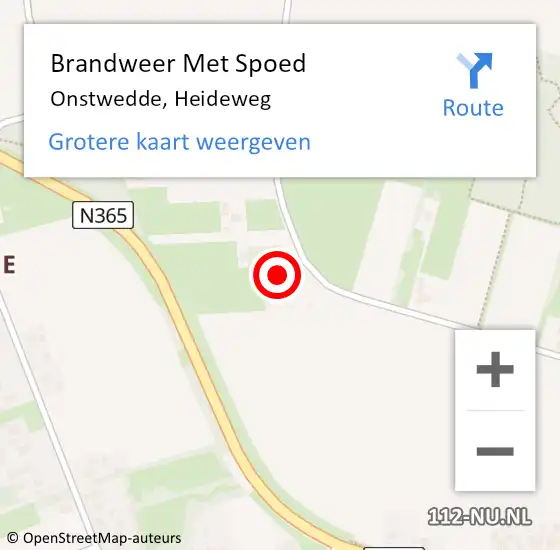 Locatie op kaart van de 112 melding: Brandweer Met Spoed Naar Onstwedde, Heideweg op 14 december 2023 12:56