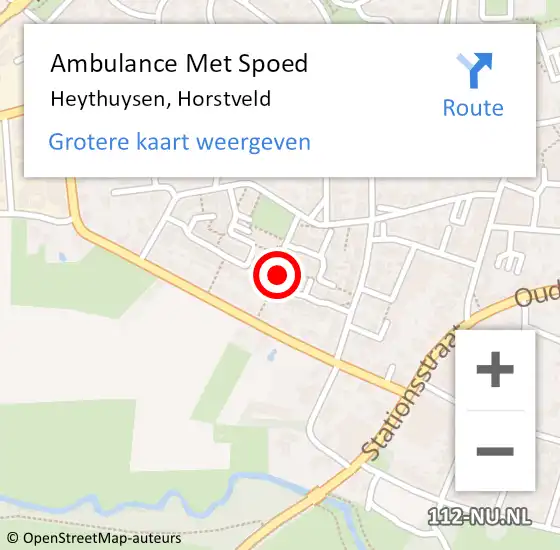Locatie op kaart van de 112 melding: Ambulance Met Spoed Naar Heythuysen, Horstveld op 14 december 2023 13:03