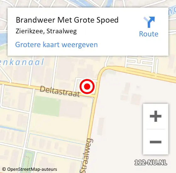 Locatie op kaart van de 112 melding: Brandweer Met Grote Spoed Naar Zierikzee, Straalweg op 14 december 2023 13:56