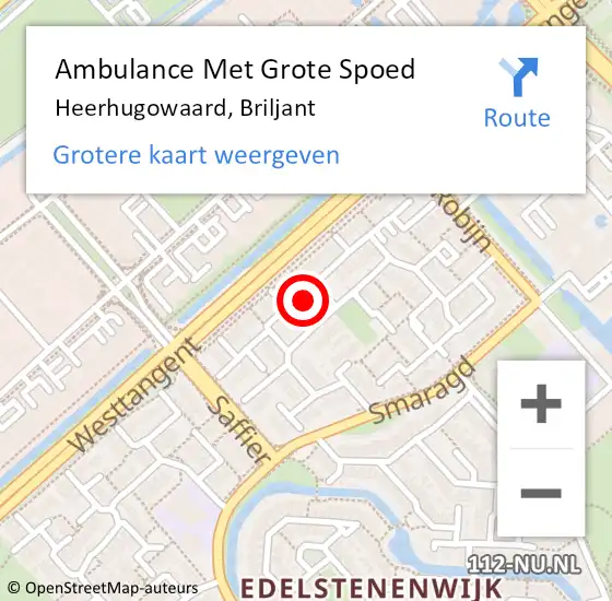 Locatie op kaart van de 112 melding: Ambulance Met Grote Spoed Naar Heerhugowaard, Briljant op 14 december 2023 14:27