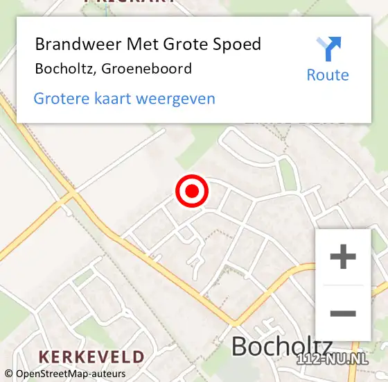 Locatie op kaart van de 112 melding: Brandweer Met Grote Spoed Naar Bocholtz, Groeneboord op 14 december 2023 14:40