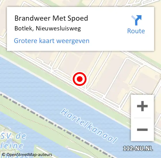 Locatie op kaart van de 112 melding: Brandweer Met Spoed Naar Botlek, Nieuwesluisweg op 14 december 2023 15:03