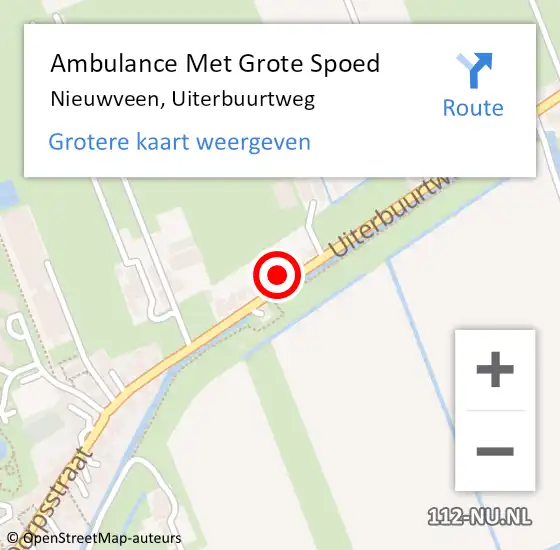 Locatie op kaart van de 112 melding: Ambulance Met Grote Spoed Naar Nieuwveen, Uiterbuurtweg op 14 december 2023 15:22