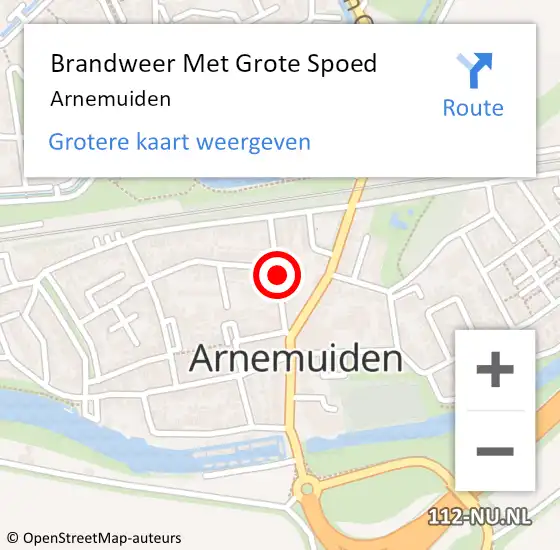 Locatie op kaart van de 112 melding: Brandweer Met Grote Spoed Naar Arnemuiden op 14 december 2023 16:21