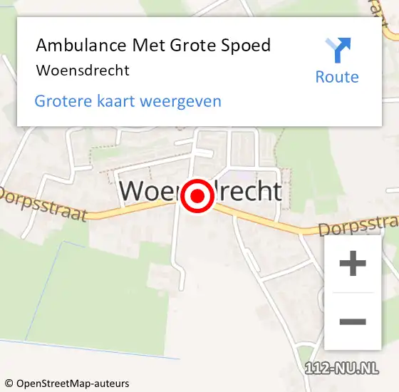 Locatie op kaart van de 112 melding: Ambulance Met Grote Spoed Naar Woensdrecht op 14 december 2023 16:22