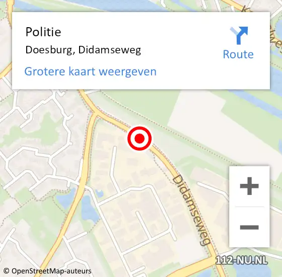 Locatie op kaart van de 112 melding: Politie Doesburg, Didamseweg op 18 september 2014 14:21