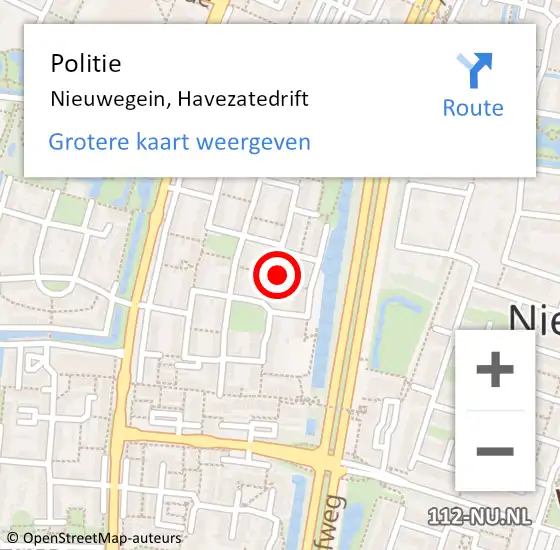 Locatie op kaart van de 112 melding: Politie Nieuwegein, Havezatedrift op 14 december 2023 18:01