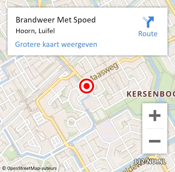 Locatie op kaart van de 112 melding: Brandweer Met Spoed Naar Hoorn, Luifel op 14 december 2023 18:03