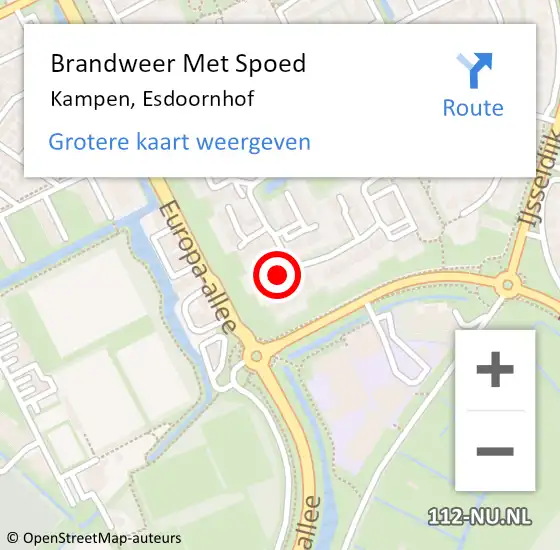 Locatie op kaart van de 112 melding: Brandweer Met Spoed Naar Kampen, Esdoornhof op 14 december 2023 18:12