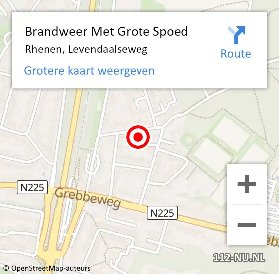 Locatie op kaart van de 112 melding: Brandweer Met Grote Spoed Naar Rhenen, Levendaalseweg op 14 december 2023 18:15