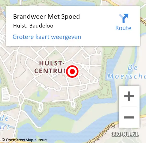 Locatie op kaart van de 112 melding: Brandweer Met Spoed Naar Hulst, Baudeloo op 14 december 2023 19:17