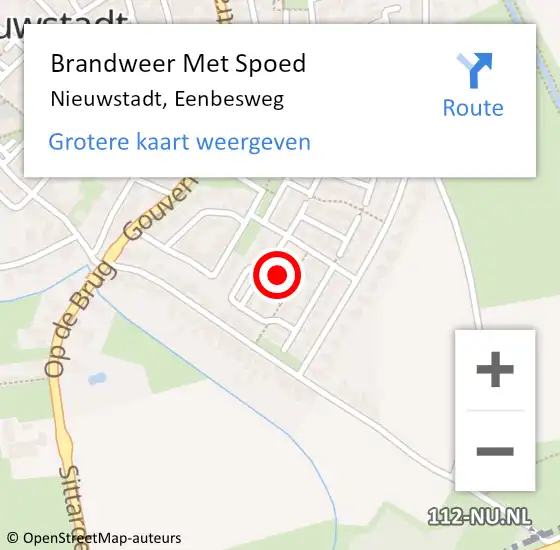 Locatie op kaart van de 112 melding: Brandweer Met Spoed Naar Nieuwstadt, Eenbesweg op 14 december 2023 19:32