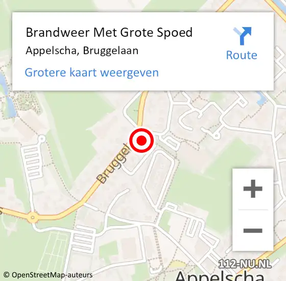 Locatie op kaart van de 112 melding: Brandweer Met Grote Spoed Naar Appelscha, Bruggelaan op 14 december 2023 19:50