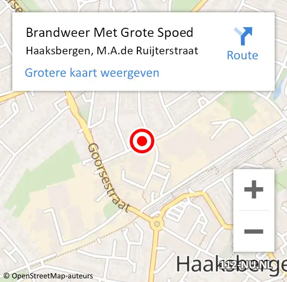 Locatie op kaart van de 112 melding: Brandweer Met Grote Spoed Naar Haaksbergen, M.A.de Ruijterstraat op 14 december 2023 20:05