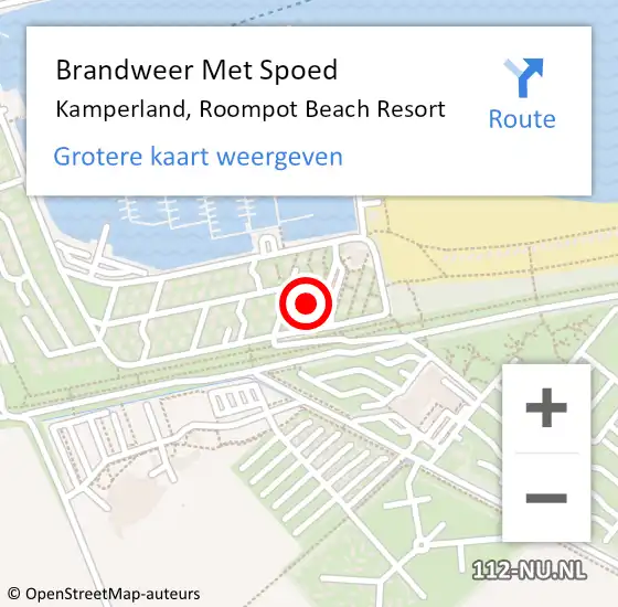 Locatie op kaart van de 112 melding: Brandweer Met Spoed Naar Kamperland, Roompot Beach Resort op 14 december 2023 20:17