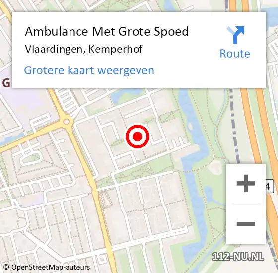 Locatie op kaart van de 112 melding: Ambulance Met Grote Spoed Naar Vlaardingen, Kemperhof op 14 december 2023 20:35