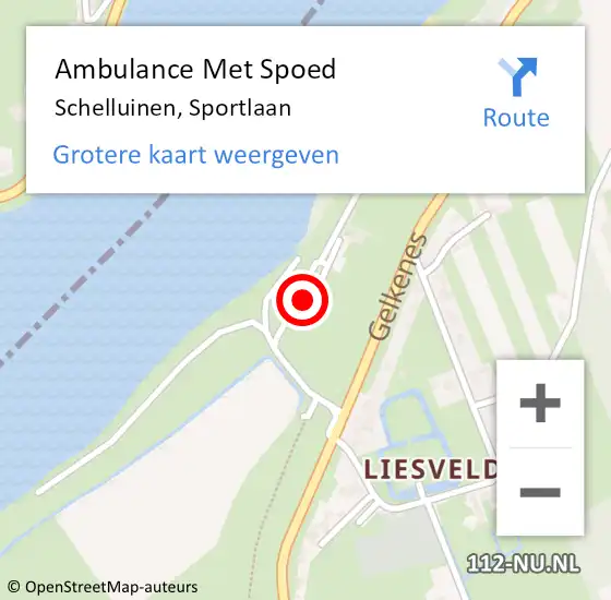 Locatie op kaart van de 112 melding: Ambulance Met Spoed Naar Schelluinen, Sportlaan op 14 december 2023 20:46