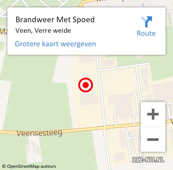 Locatie op kaart van de 112 melding: Brandweer Met Spoed Naar Veen, Verre weide op 14 december 2023 21:54