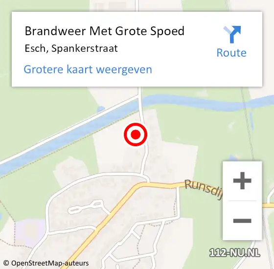 Locatie op kaart van de 112 melding: Brandweer Met Grote Spoed Naar Esch, Spankerstraat op 14 december 2023 22:20