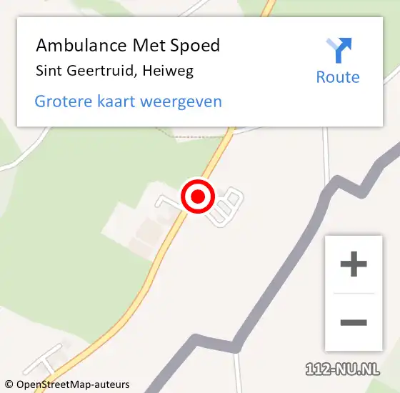 Locatie op kaart van de 112 melding: Ambulance Met Spoed Naar Sint Geertruid, Heiweg op 18 september 2014 14:40