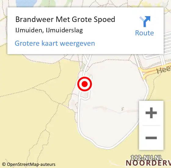 Locatie op kaart van de 112 melding: Brandweer Met Grote Spoed Naar IJmuiden, IJmuiderslag op 14 december 2023 23:57