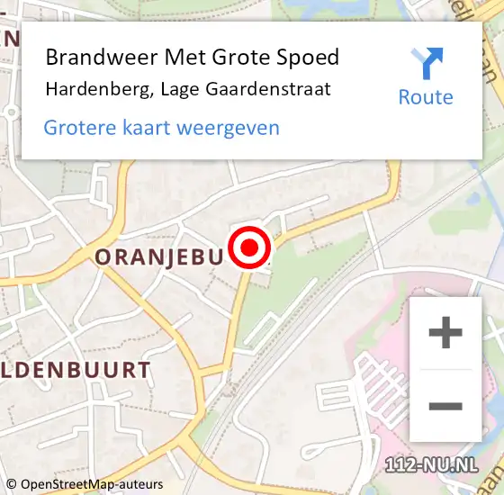 Locatie op kaart van de 112 melding: Brandweer Met Grote Spoed Naar Hardenberg, Lage Gaardenstraat op 15 december 2023 00:28