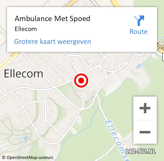 Locatie op kaart van de 112 melding: Ambulance Met Spoed Naar Ellecom op 15 december 2023 01:23