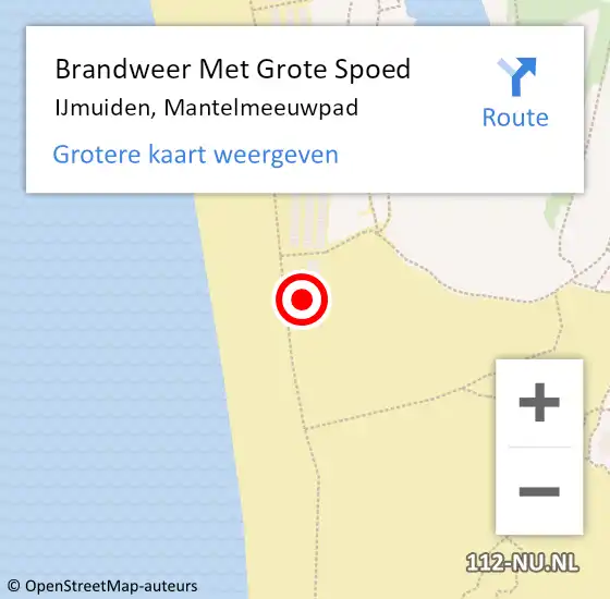 Locatie op kaart van de 112 melding: Brandweer Met Grote Spoed Naar IJmuiden, Mantelmeeuwpad op 15 december 2023 02:09