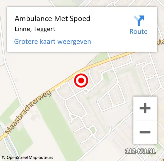 Locatie op kaart van de 112 melding: Ambulance Met Spoed Naar Linne, Teggert op 15 december 2023 02:53