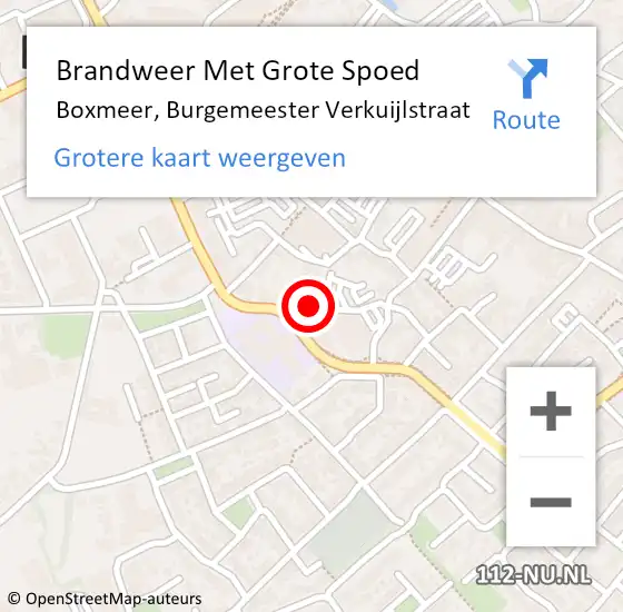 Locatie op kaart van de 112 melding: Brandweer Met Grote Spoed Naar Boxmeer, Burgemeester Verkuijlstraat op 15 december 2023 03:15