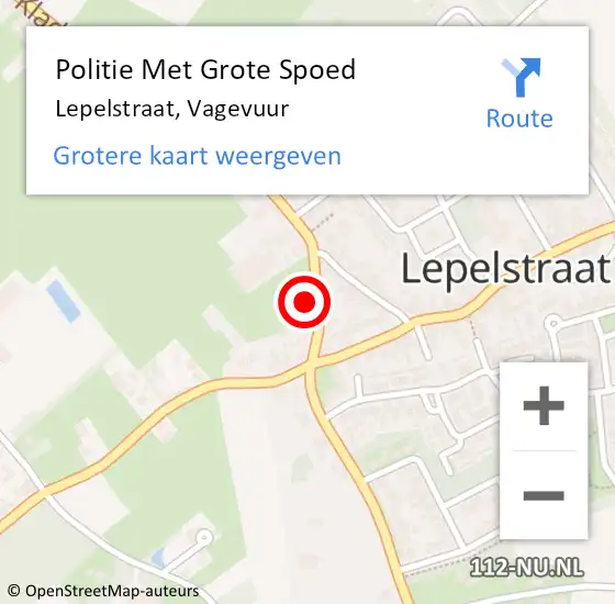 Locatie op kaart van de 112 melding: Politie Met Grote Spoed Naar Lepelstraat, Vagevuur op 15 december 2023 07:36